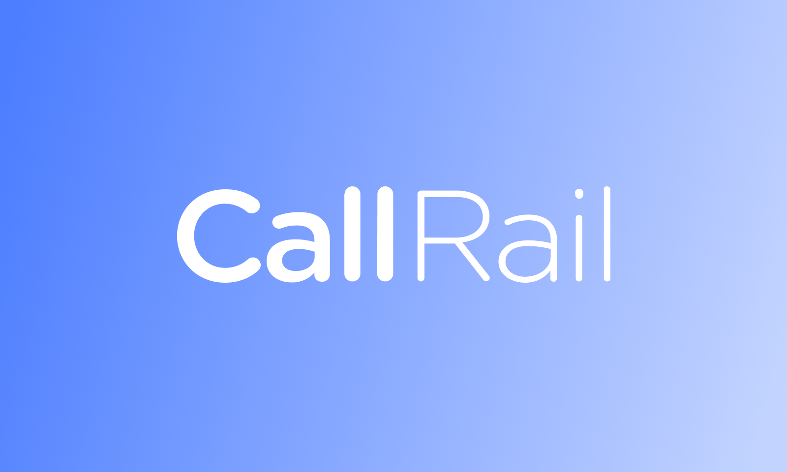 The image features the CallRail logo with the brand name CallRail in white text on a gradient blue background.