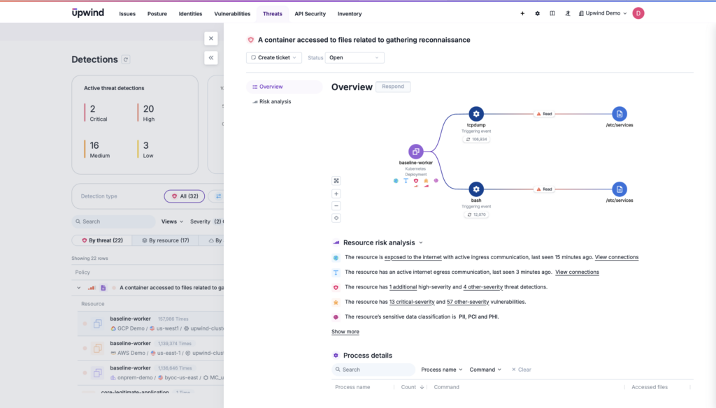  Threat detection highlights a runtime issue in a container environment 