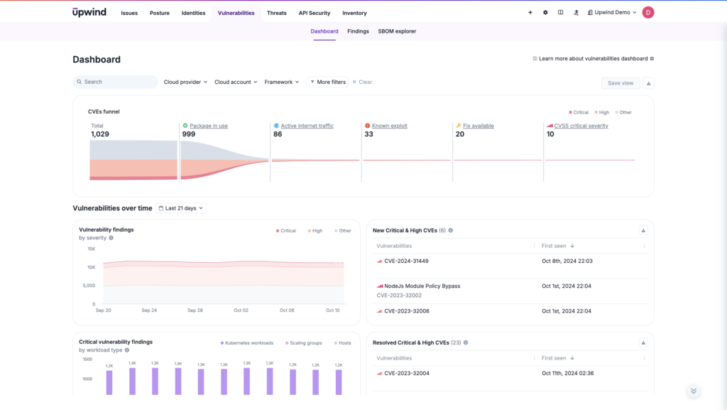 Holistic vulnerability management can use runtime insights to triage packages that are in use, internet-facing, and exploitable.