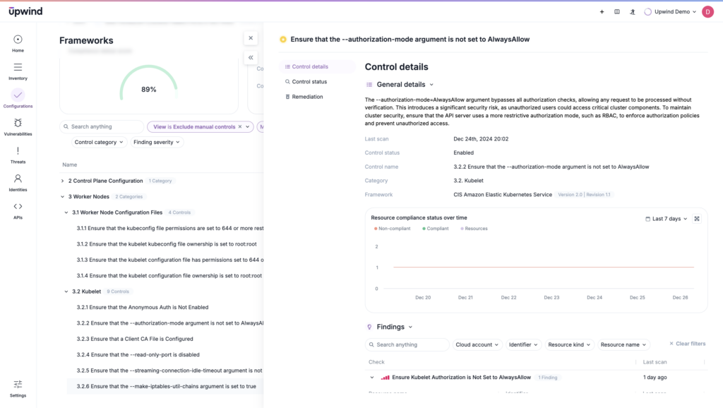 Teams can easily see updated regulations and assess their security posture against them.
