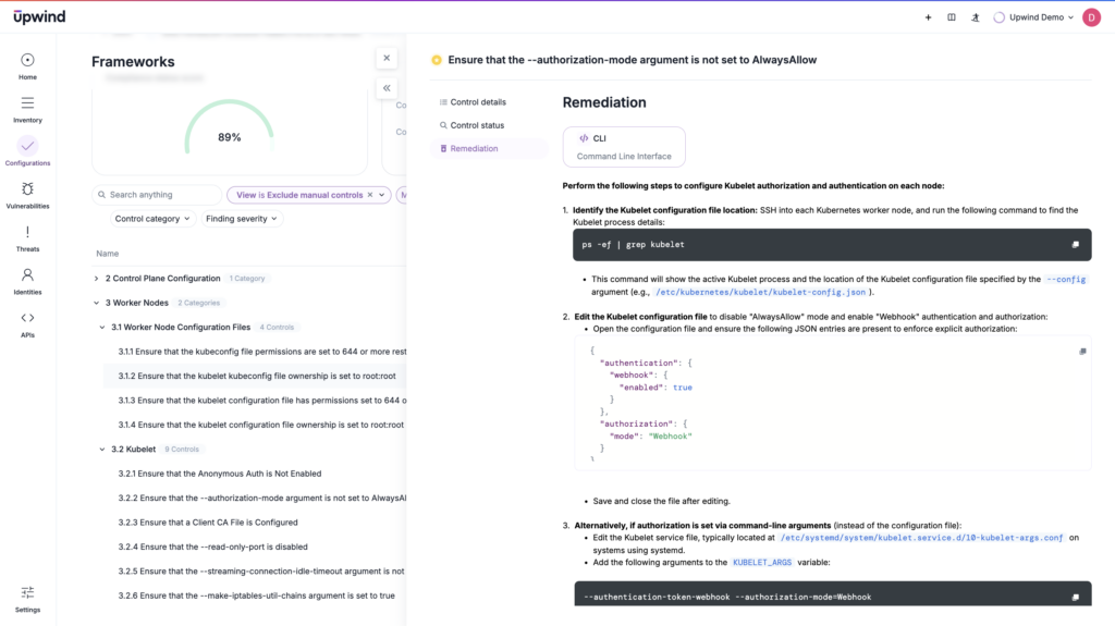 A suggested patch for a misconfiguration identified in a container image.
