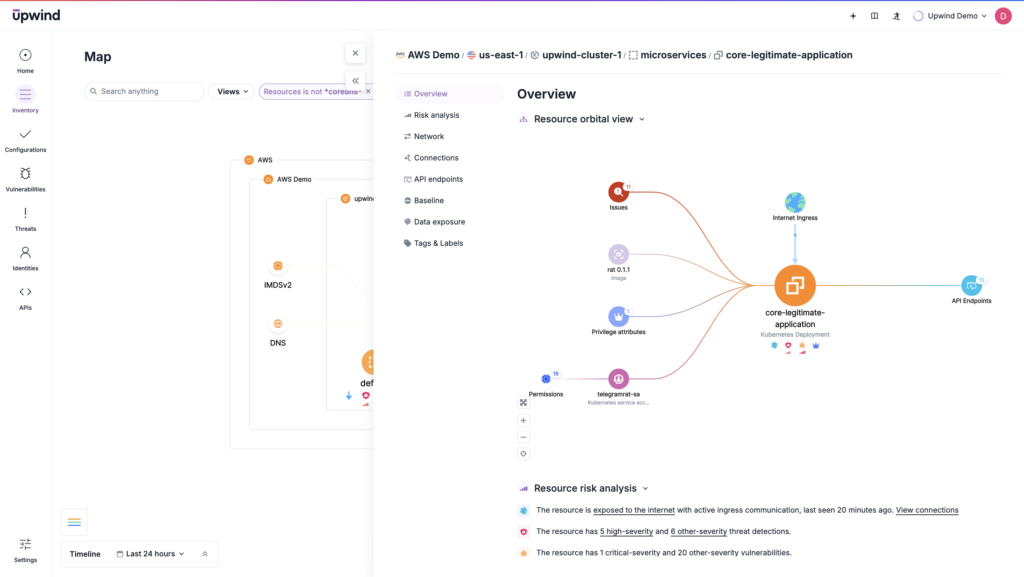 A comprehensive CNAPP might combine elements of CIEM and CSPM with monitoring of resources and user identities. In this case, users get insights into Layers 3, 4, and 7 of the network, covering workloads, resources, and API calls. Unusual API calls can be used to detect privilege escalation attempts, brute-force attacks, and data exfiltration.