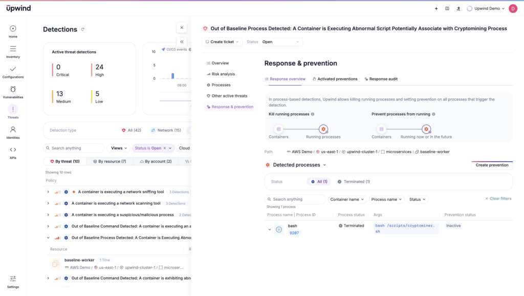 A runtime-focused CNAPP can automate actions after a threat is detected, just like SOAR solutions do. However, CNAPPs typically integrate with tools like SOAR or orchestration platforms for comprehensive incident response.