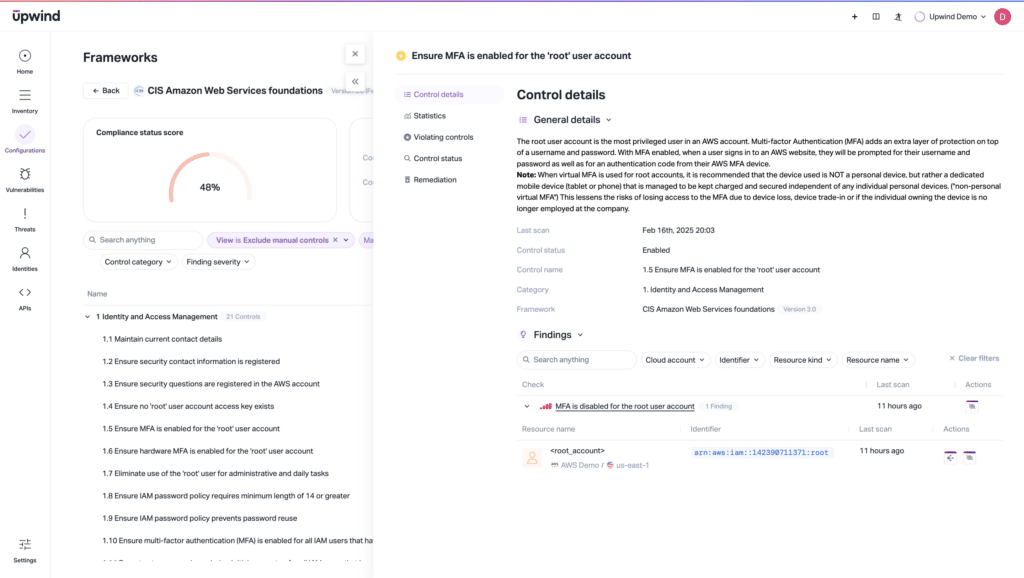 Misconfigured IAM roles and excessive permissions are among the most exploited security gaps. Be sure to employ a system to detect overprivileged roles, inherited permissions, and unintended public access before these lead to compromise.
